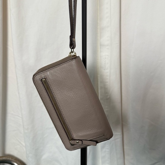 Kate Spade Wristlet Clutch Wallet Gray/Oatmeal - Picture 4 of 8